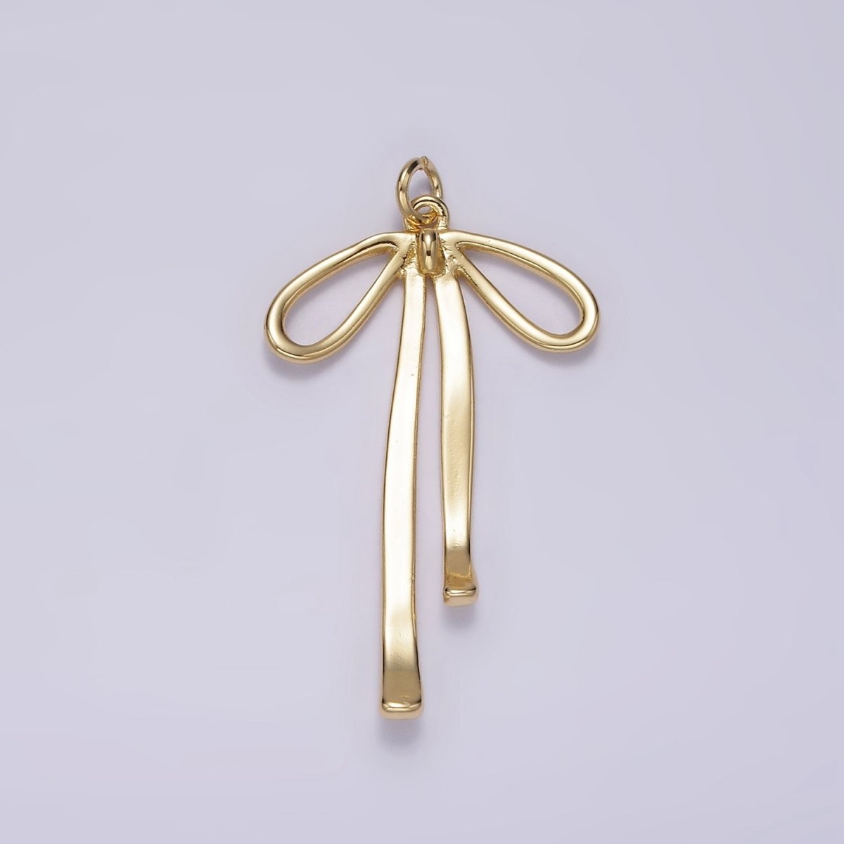 14K Gold Filled 30mm Ribbon Bow Minimalist Charm in Gold & Silver | AG494