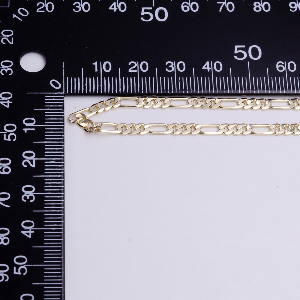 14K Gold Filled 3.4mm Width Figaro Chain Unfinished Chain by Yard Chain Bulk Wholesale | ROLL-1370 - DLUXCA