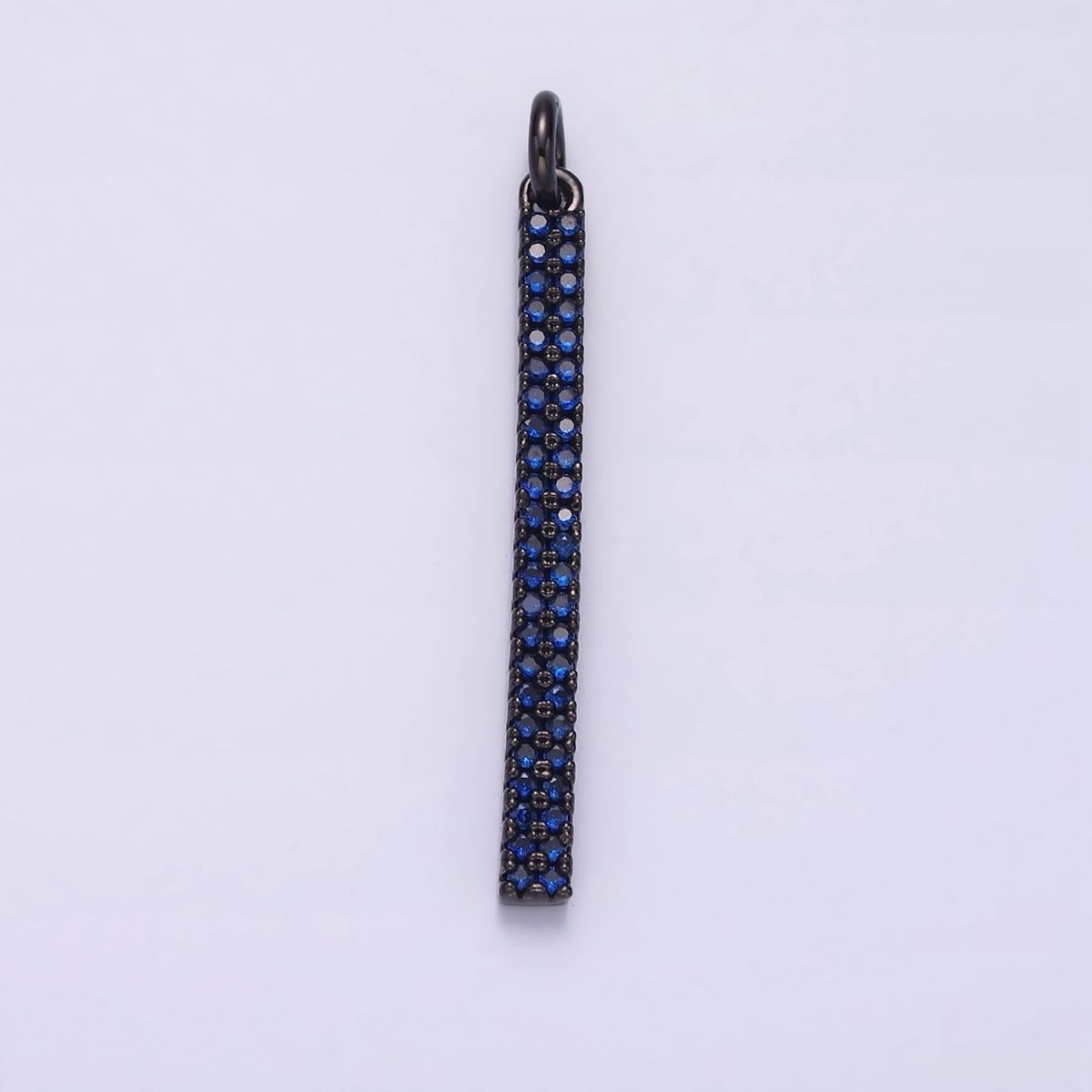14K Gold Filled 35mm Micro Paved CZ Long Bar Charm in Gold, Silver & Black | N1120 - N1125