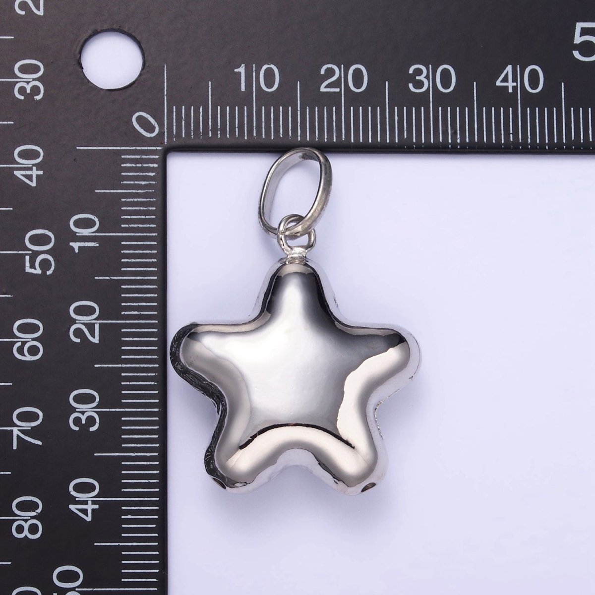 14K Gold Filled 40mm Celestial Star Minimalist Puffed Pendant in Gold & Silver | AA1315 AA1316