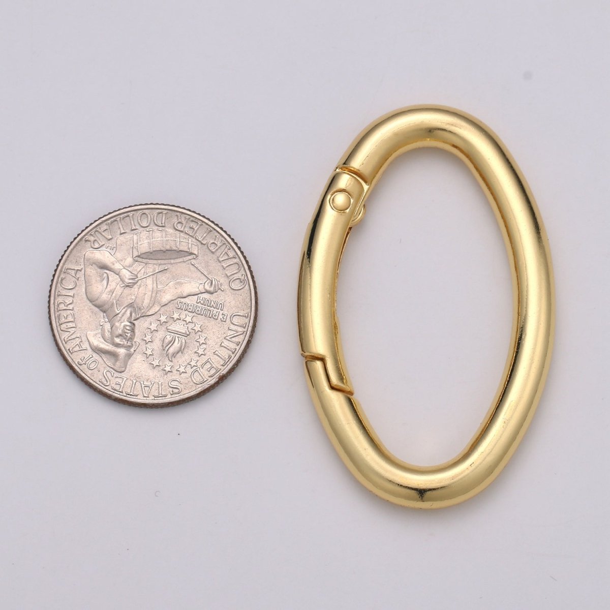 14K Gold Filled 48mm Oval Oblong Push Spring Gate Jewelry Findings in Gold & Silver | L042 L043