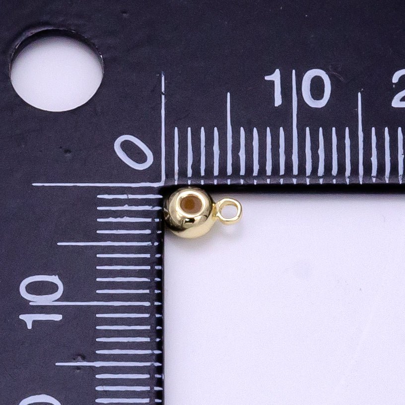 14K Gold Filled 4mm Rubber Slider Bead Findings in Gold & Silver | Z684