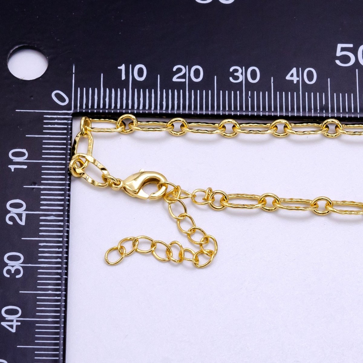 OS 14K Gold Filled 4mm Sunburst Paperclip Chain 29.5 Inch Necklace w. 2 Inch Extender | WA-2439