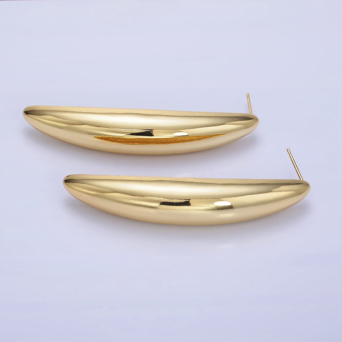 14K Gold Filled 55mm Curved Dome Sphere Stud Earrings | P465 - DLUXCA