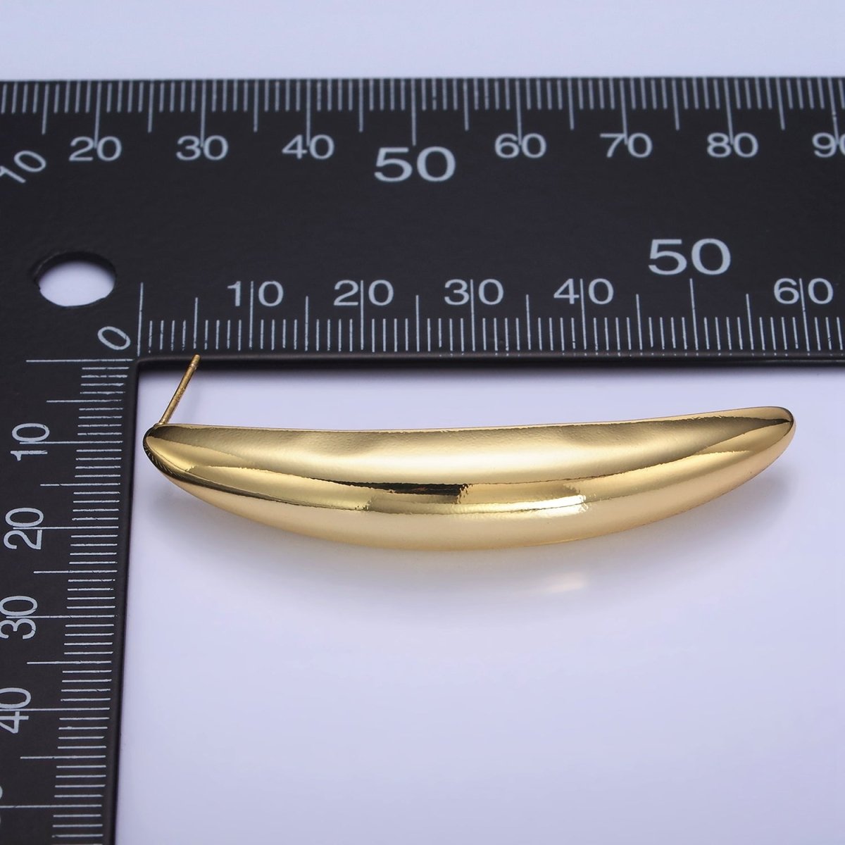 14K Gold Filled 55mm Curved Dome Sphere Stud Earrings | P465 - DLUXCA