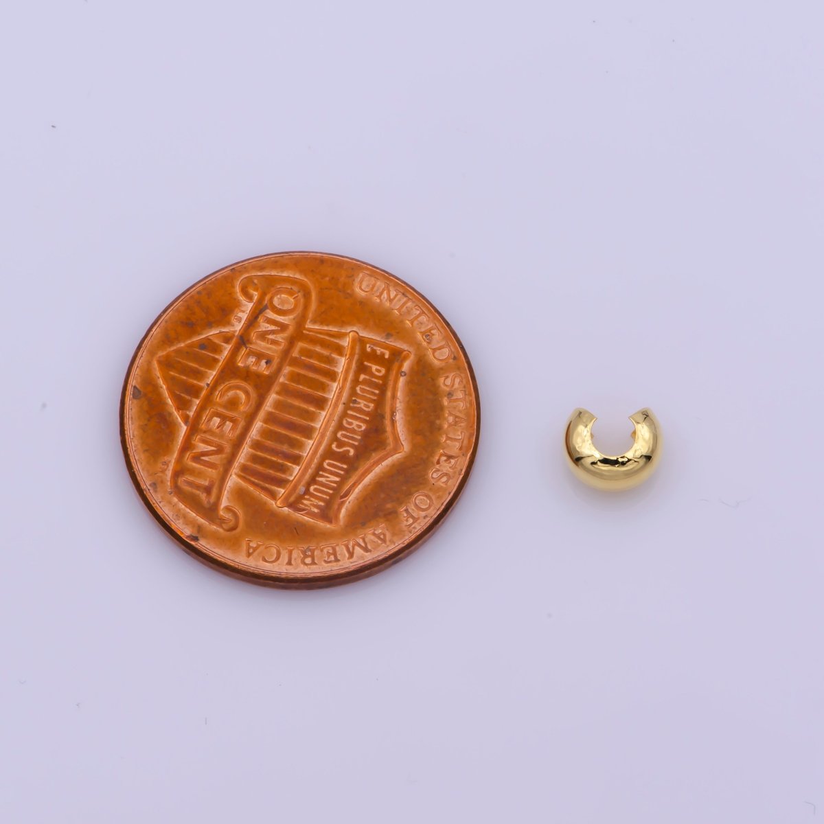 14K Gold Filled 5mm, 4mm Open Bead Crimp Cover 50 Pieces Per Pack Jewelry Findings | L542 Z717