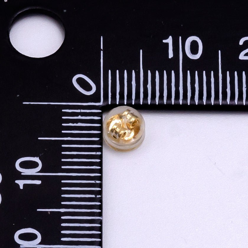 14K Gold Filled 5mm Rubber Backings Earrings Finding Supply Pack in Gold & Silver | Z621 Z622