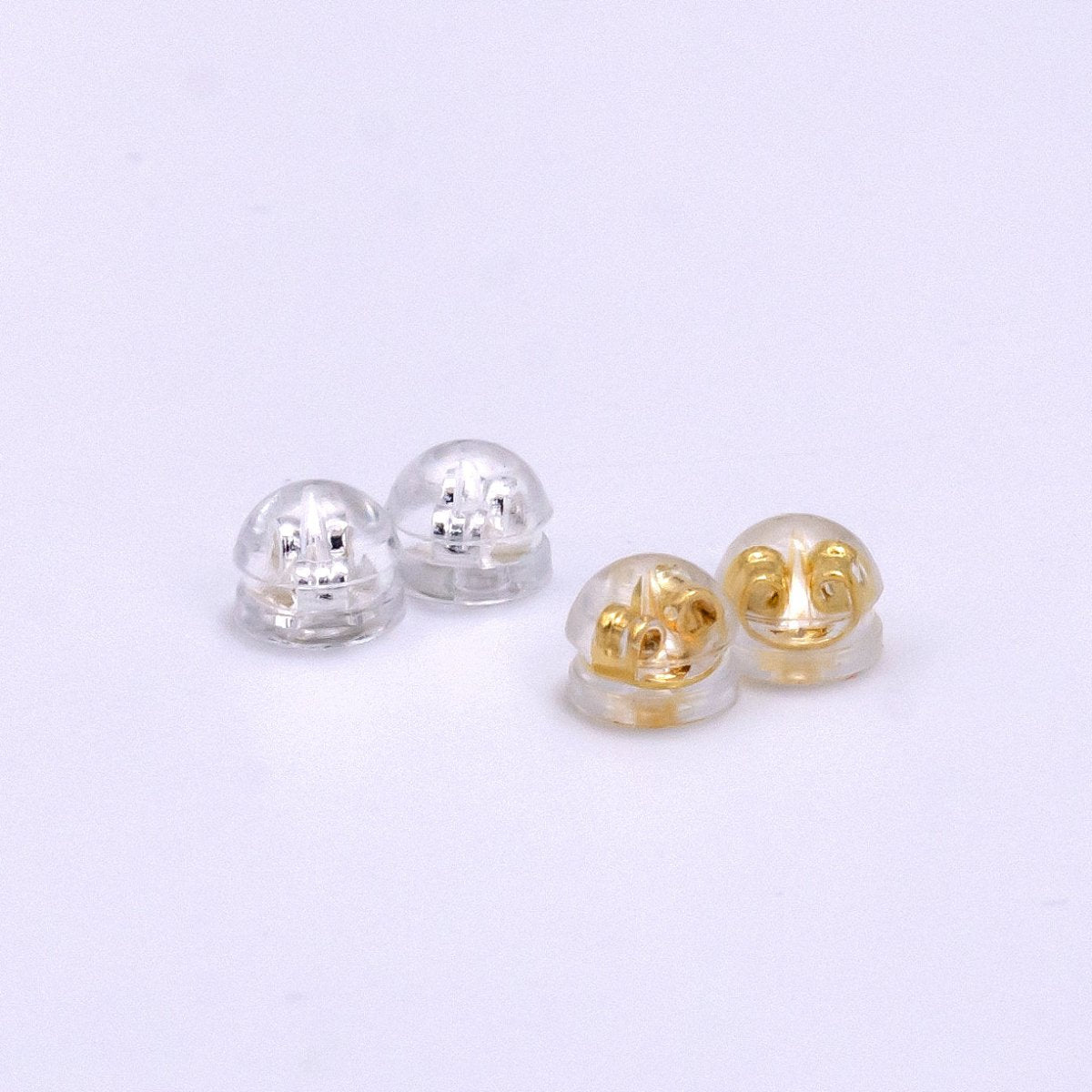 14K Gold Filled 5mm Rubber Backings Earrings Finding Supply Pack in Gold & Silver | Z621 Z622