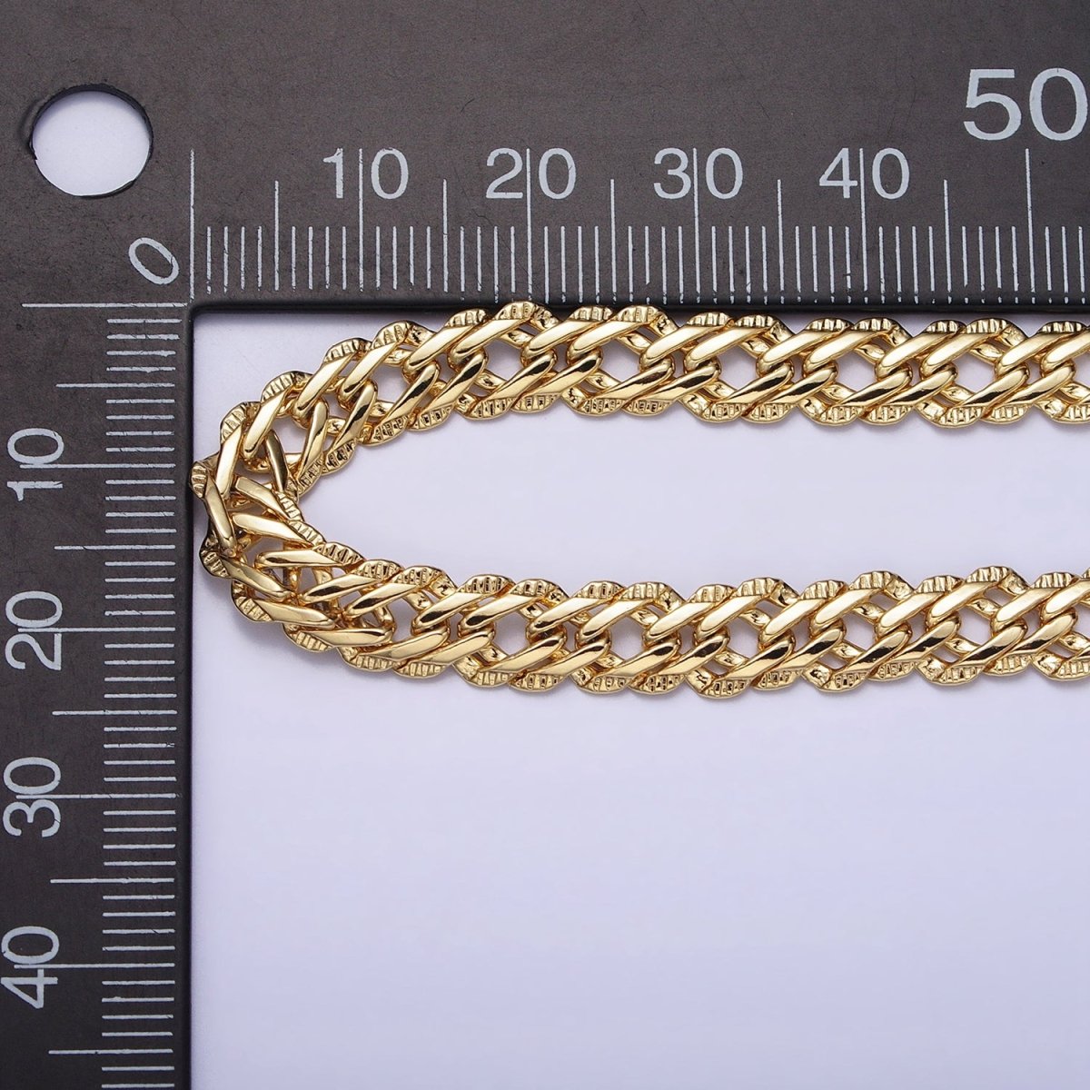 14K Gold Filled 6.6mm Designed Diamond-Cut Curb 21 Inch, 19.5 Inch, 24 Inch Layering Chain Necklace | WA-1734 WA-1738 WA-1739 Clearance Pricing