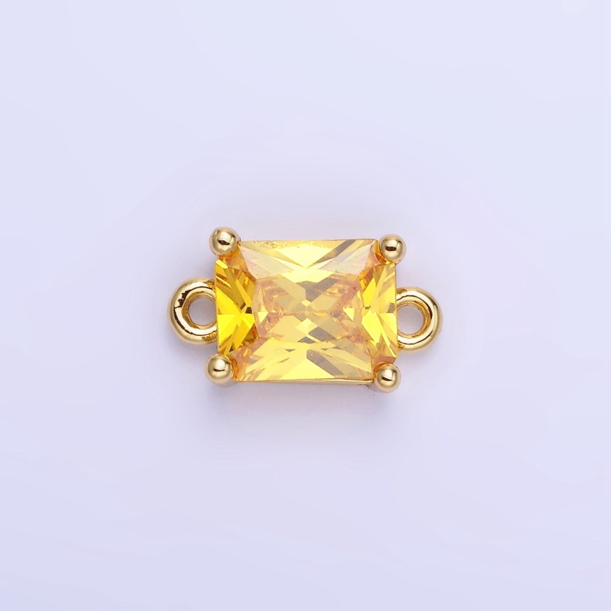14K Gold Filled 7.5mm Baguette CZ Connector | G430 - G437