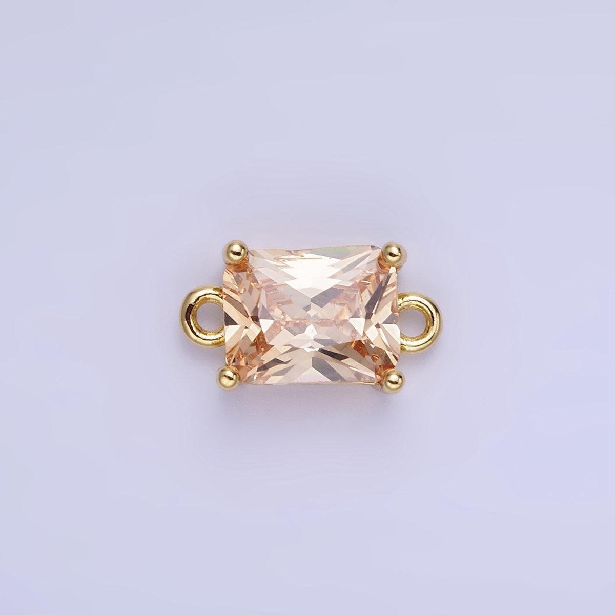 14K Gold Filled 7.5mm Baguette CZ Connector | G430 - G437
