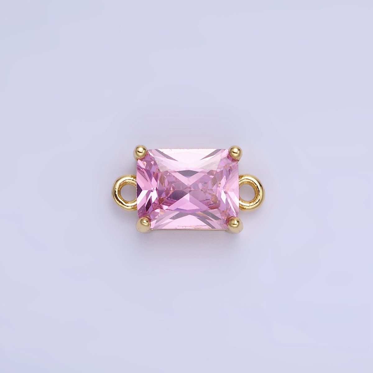 14K Gold Filled 7.5mm Baguette CZ Connector | G430 - G437