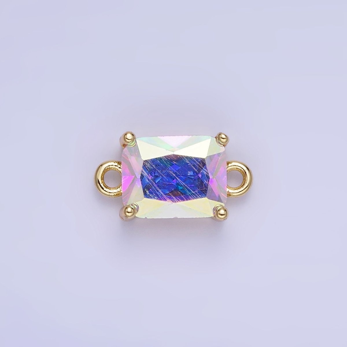 14K Gold Filled 7.5mm Baguette CZ Connector | G430 - G437