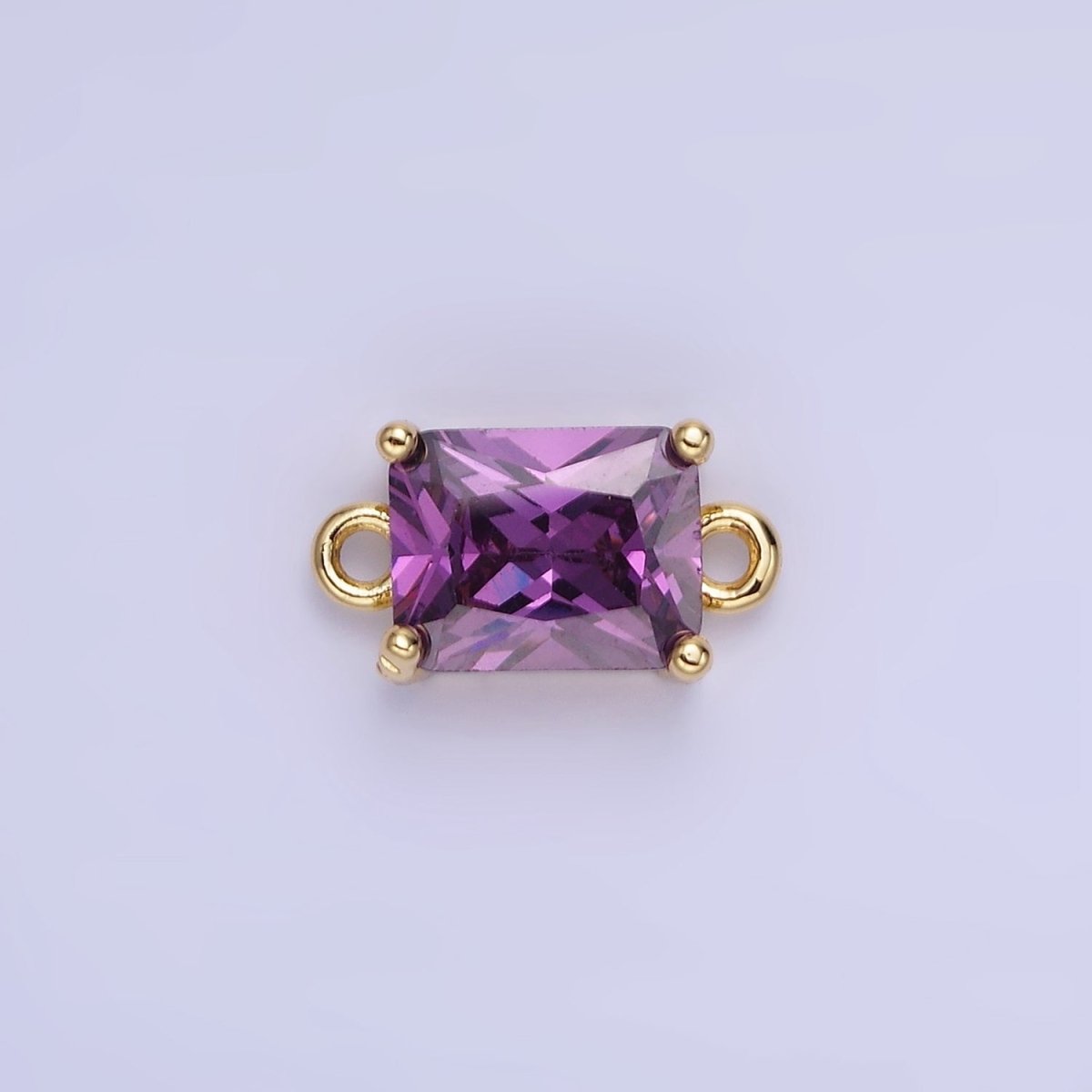 14K Gold Filled 7.5mm Baguette CZ Connector | G430 - G437