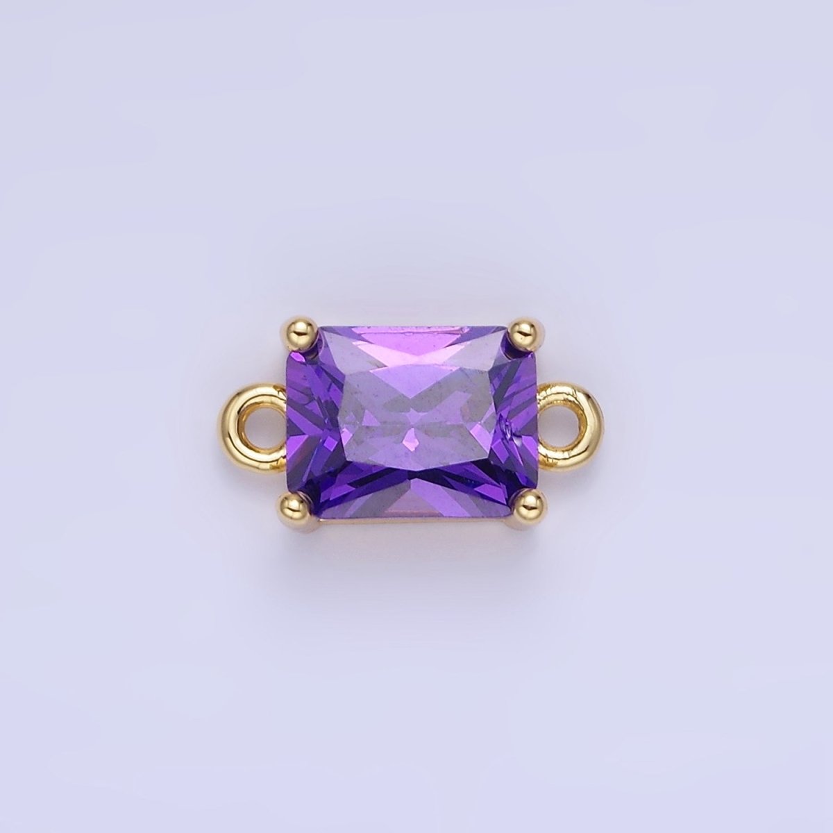 14K Gold Filled 7.5mm Baguette CZ Connector | G430 - G437
