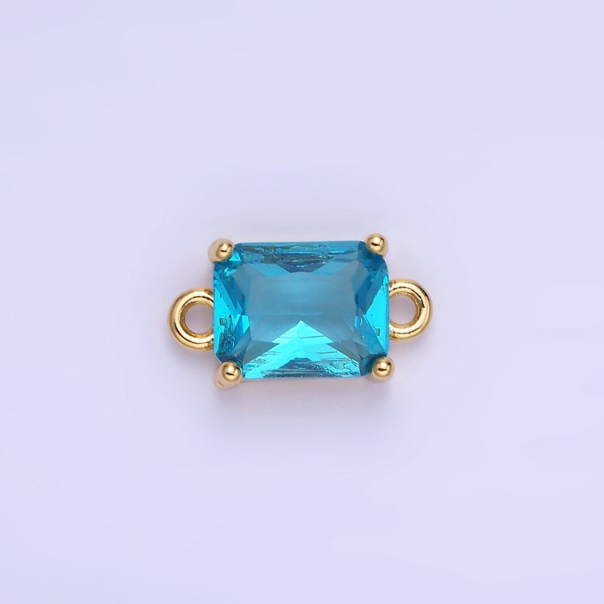 14K Gold Filled 7.5mm Baguette CZ Connector | G430 - G437