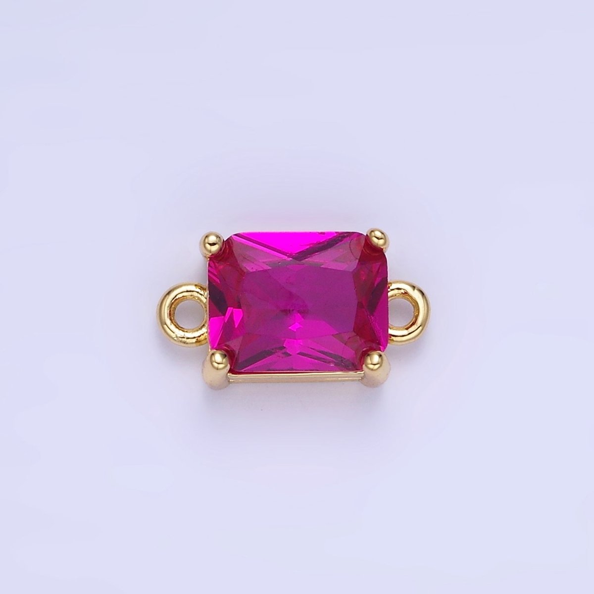 14K Gold Filled 7.5mm Baguette CZ Connector | G430 - G437
