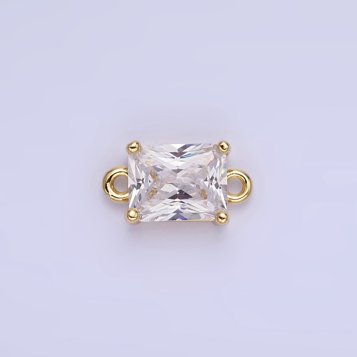 14K Gold Filled 7.5mm Baguette CZ Connector | G430 - G437