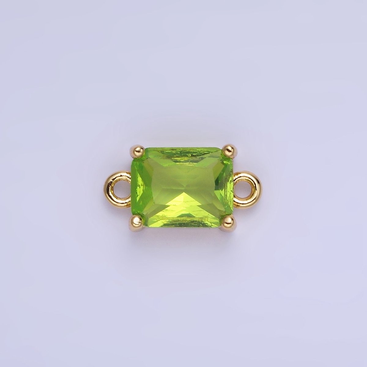14K Gold Filled 7.5mm Baguette CZ Connector | G430 - G437