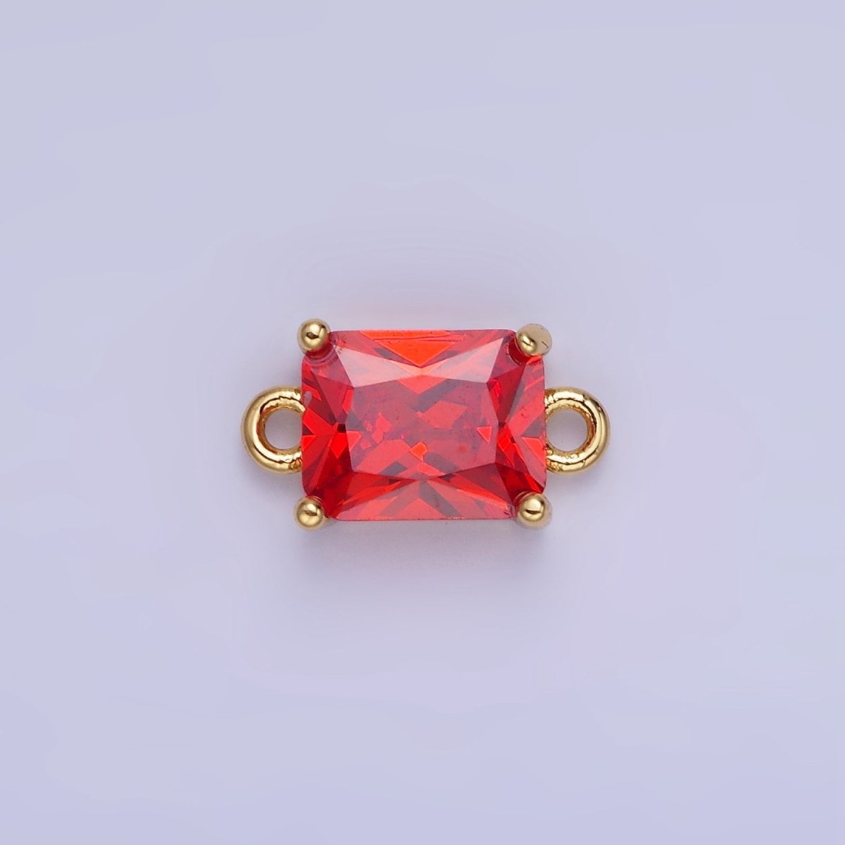 14K Gold Filled 7.5mm Baguette CZ Connector | G430 - G437