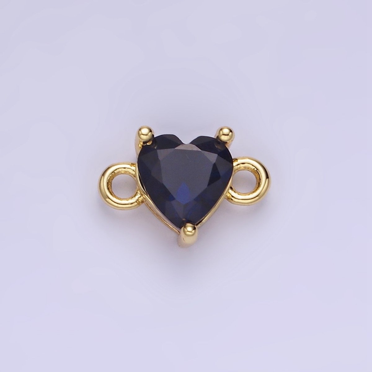 14K Gold Filled 7mm Cubic Zirconia CZ Heart Connector | G314 - G322
