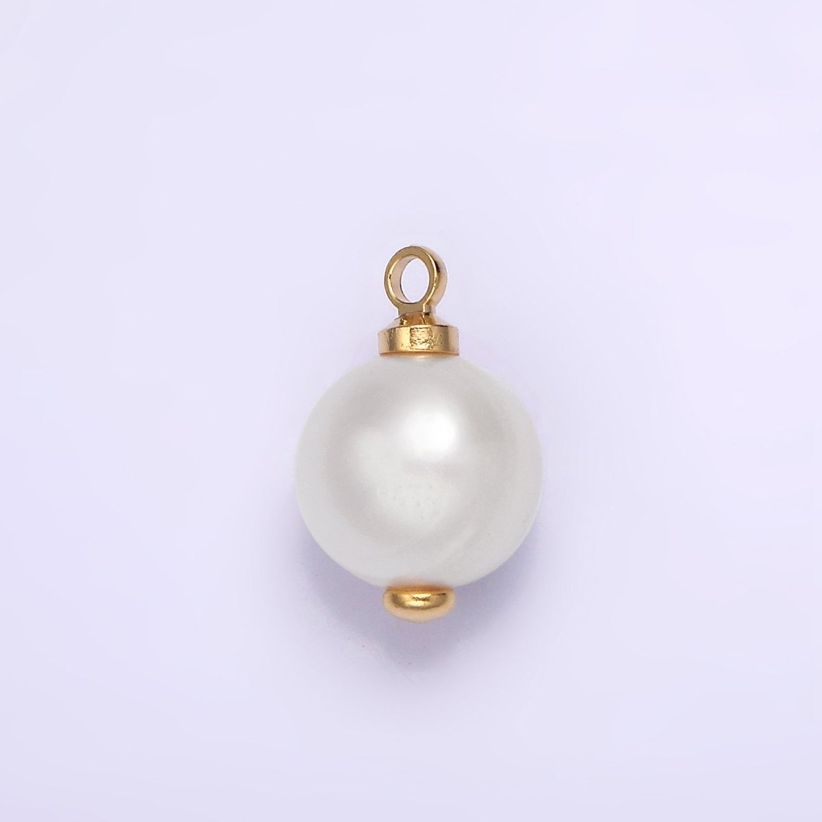 14K Gold Filled 8mm Freshwater Pearl Button Charm & Pendant | P1599 P1610