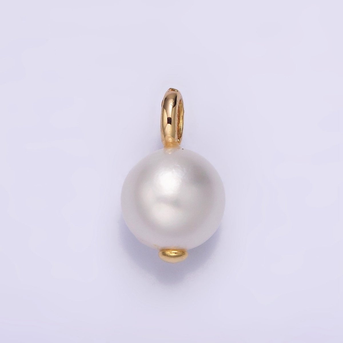 14K Gold Filled 8mm Freshwater Pearl Button Charm & Pendant | P1599 P1610