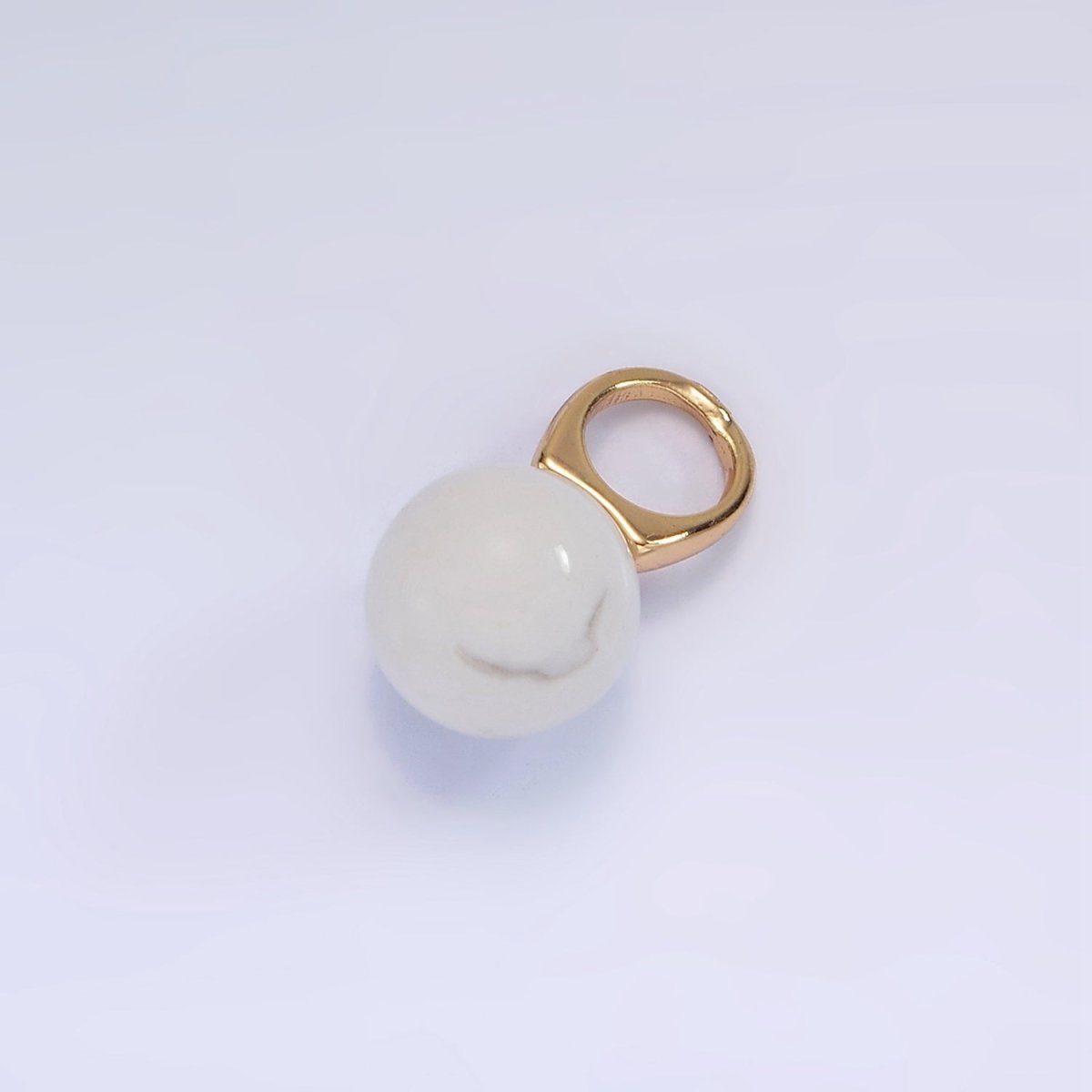 14K Gold Filled 8mm Round Sphere Ball Natural Gemstone Drop Personalized Earring Pendant | AG367 - AG377