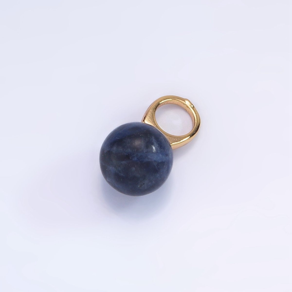 14K Gold Filled 8mm Round Sphere Ball Natural Gemstone Drop Personalized Earring Pendant | AG367 - AG377