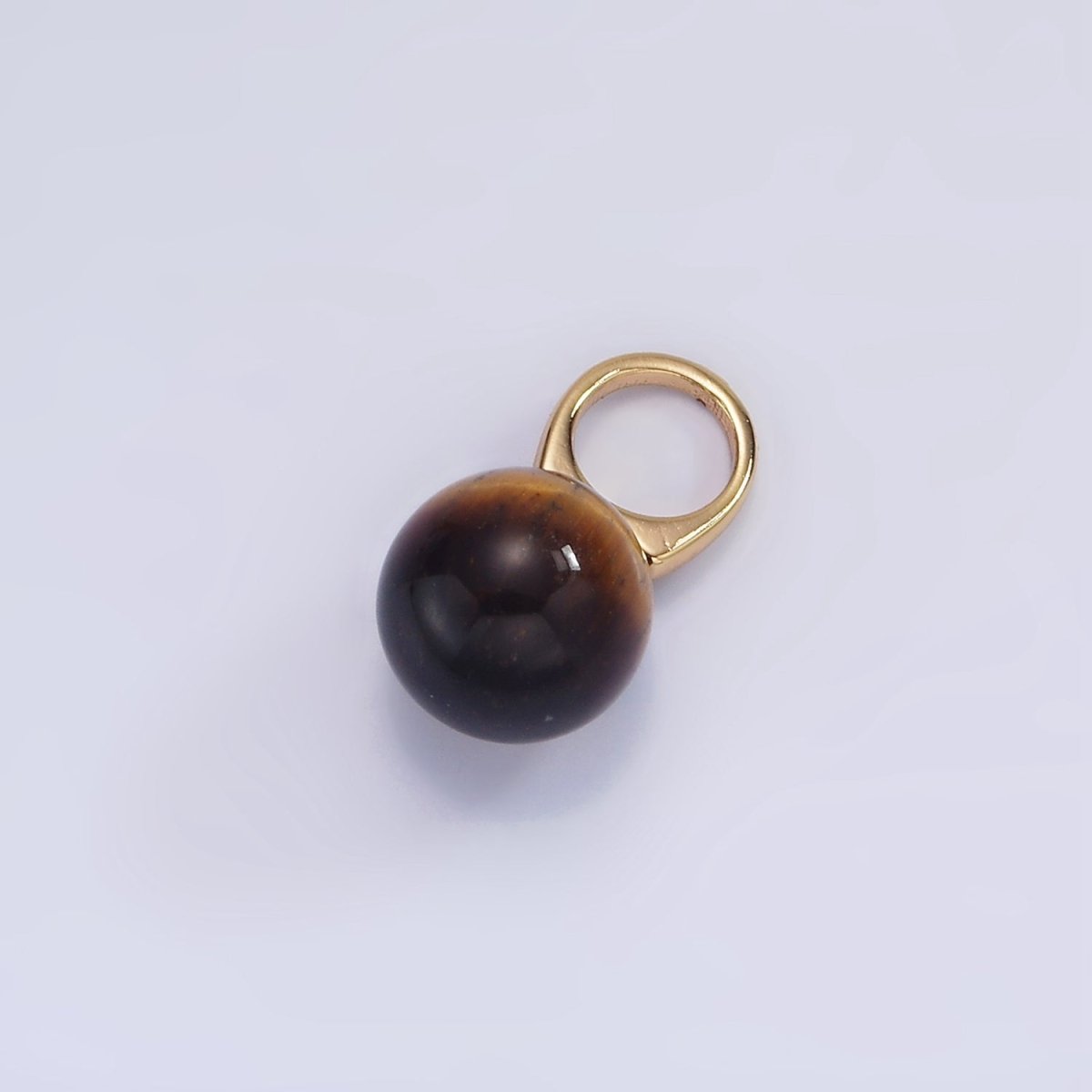 14K Gold Filled 8mm Round Sphere Ball Natural Gemstone Drop Personalized Earring Pendant | AG367 - AG377