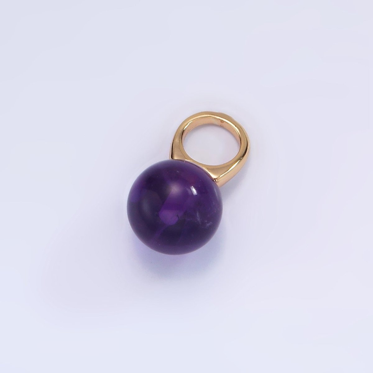 14K Gold Filled 8mm Round Sphere Ball Natural Gemstone Drop Personalized Earring Pendant | AG367 - AG377