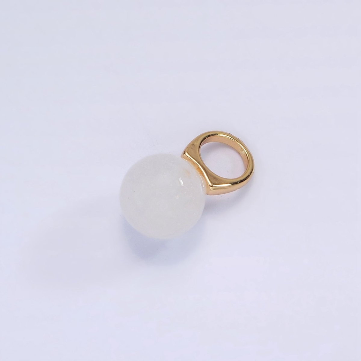 14K Gold Filled 8mm Round Sphere Ball Natural Gemstone Drop Personalized Earring Pendant | AG367 - AG377