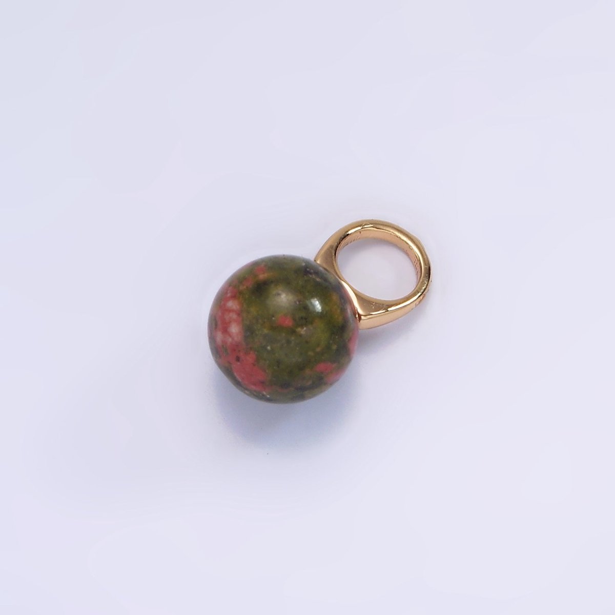 14K Gold Filled 8mm Round Sphere Ball Natural Gemstone Drop Personalized Earring Pendant | AG367 - AG377