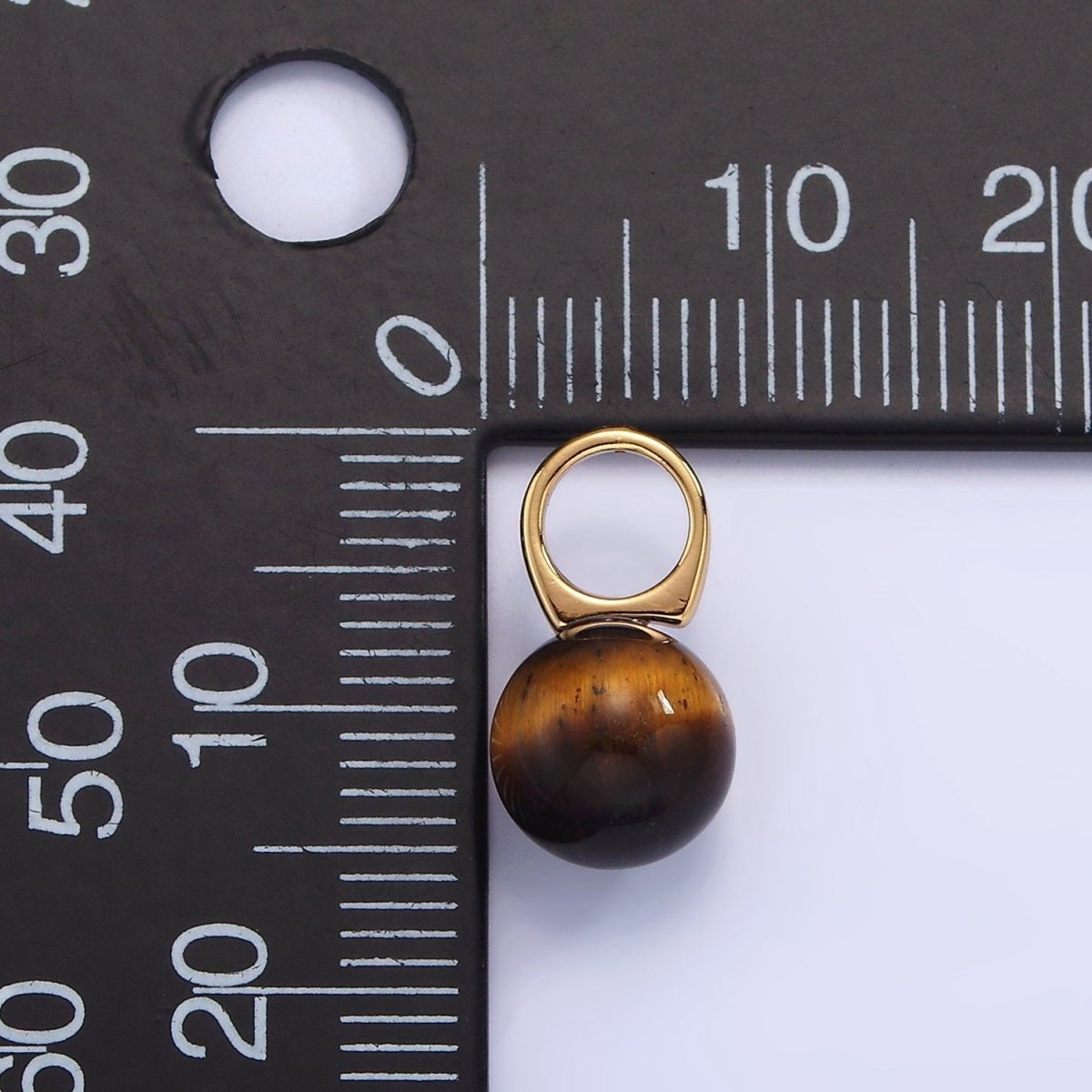 14K Gold Filled 8mm Round Sphere Ball Natural Gemstone Drop Personalized Earring Pendant | AG367 - AG377