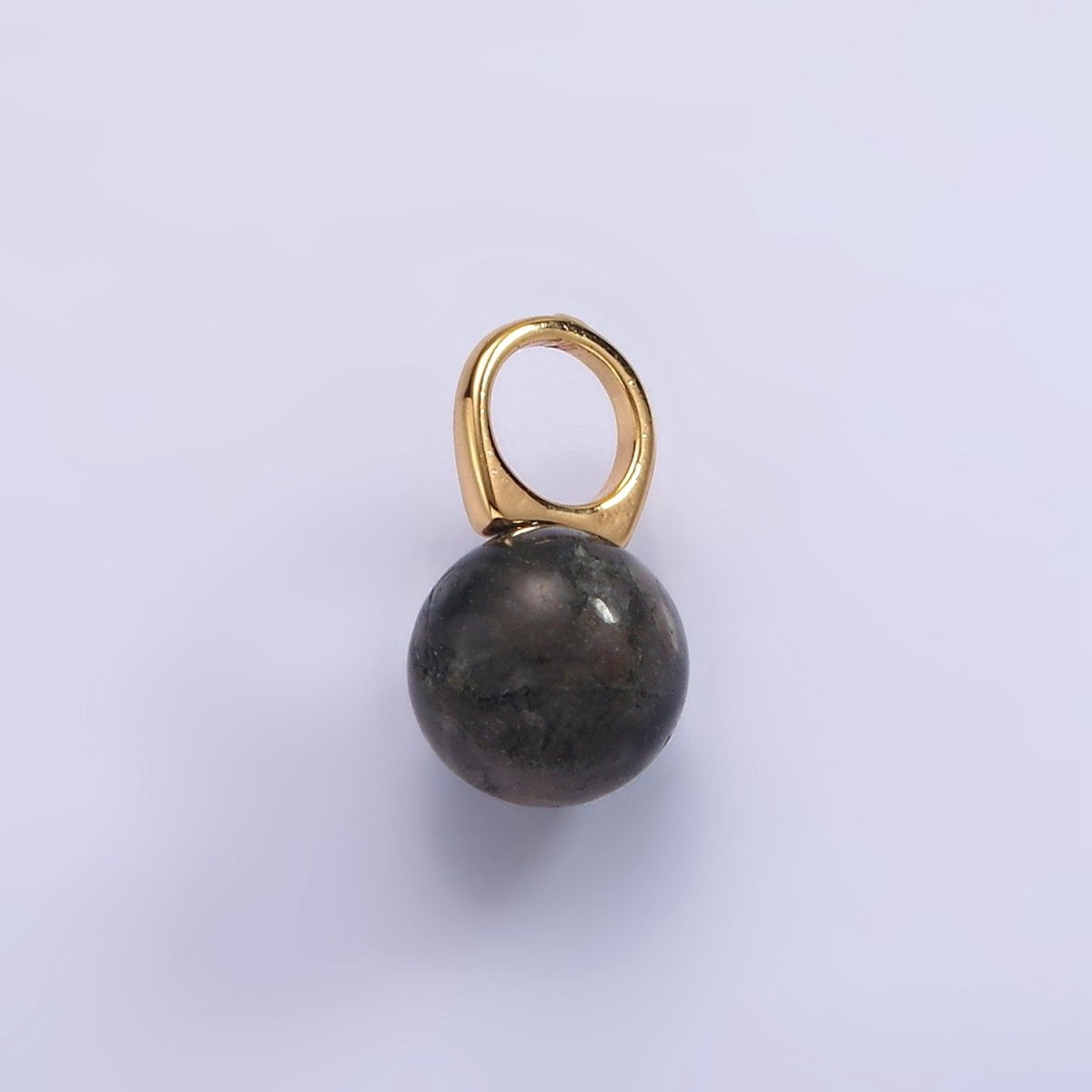 14K Gold Filled 8mm Round Sphere Ball Natural Gemstone Drop Personalized Earring Pendant | AG367 - AG377