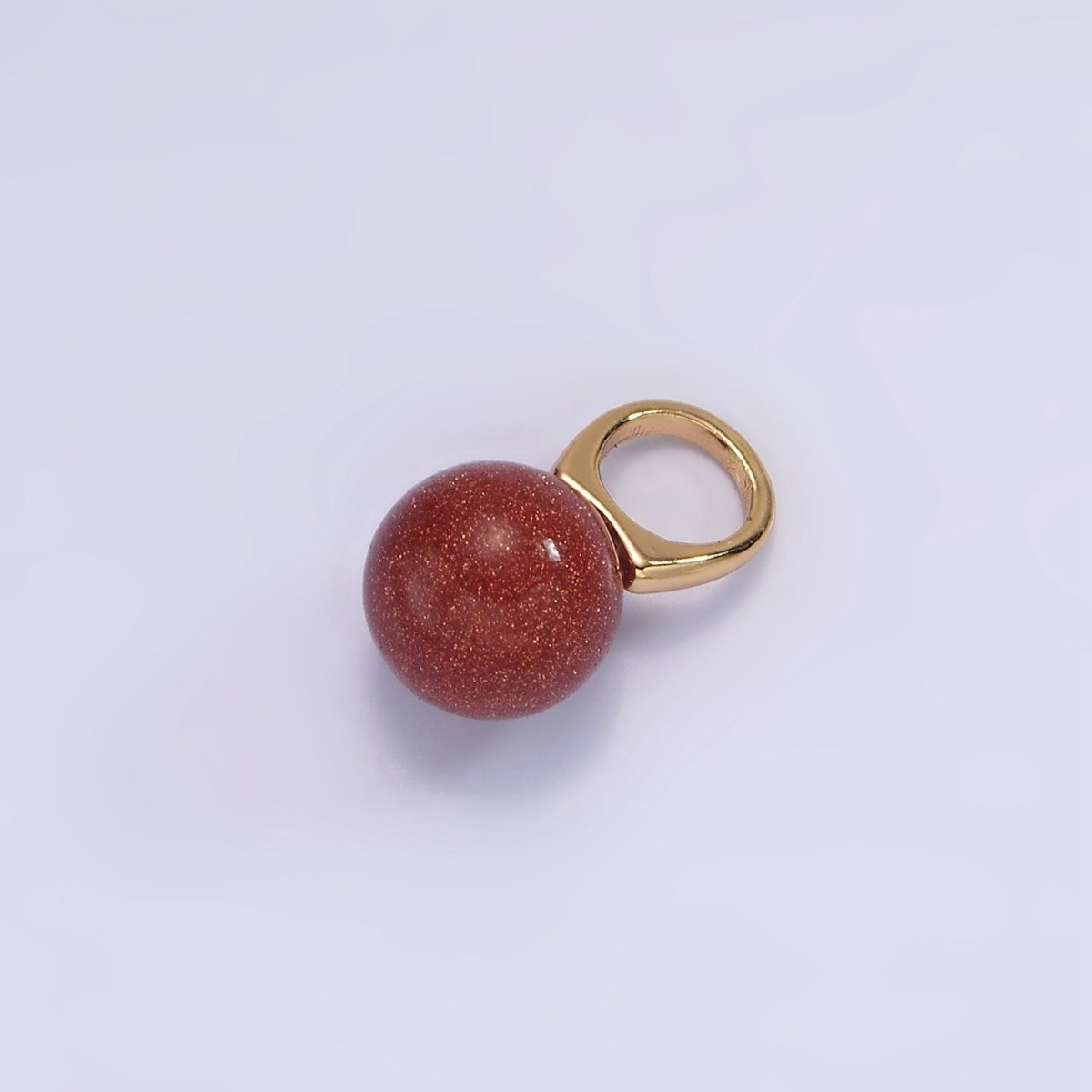 14K Gold Filled 8mm Round Sphere Ball Natural Gemstone Drop Personalized Earring Pendant | AG367 - AG377