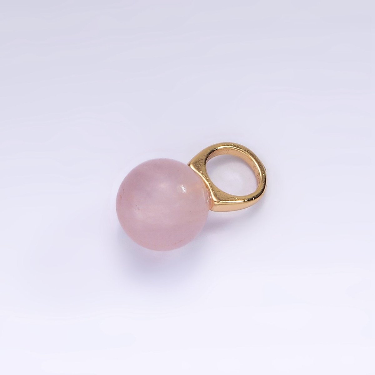 14K Gold Filled 8mm Round Sphere Ball Natural Gemstone Drop Personalized Earring Pendant | AG367 - AG377