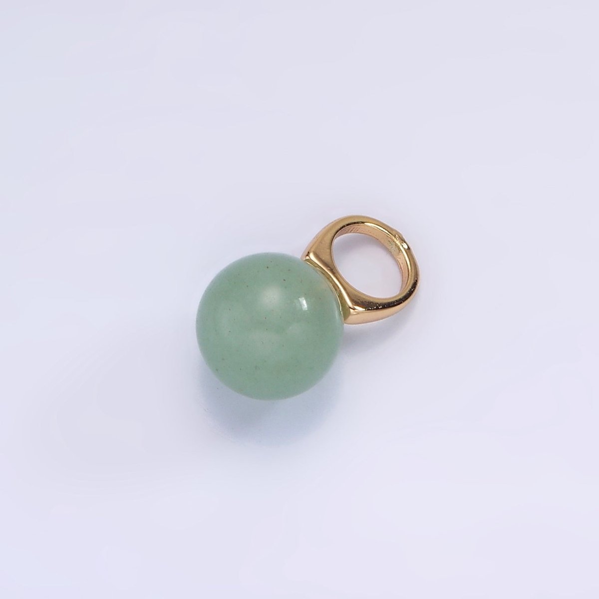 14K Gold Filled 8mm Round Sphere Ball Natural Gemstone Drop Personalized Earring Pendant | AG367 - AG377