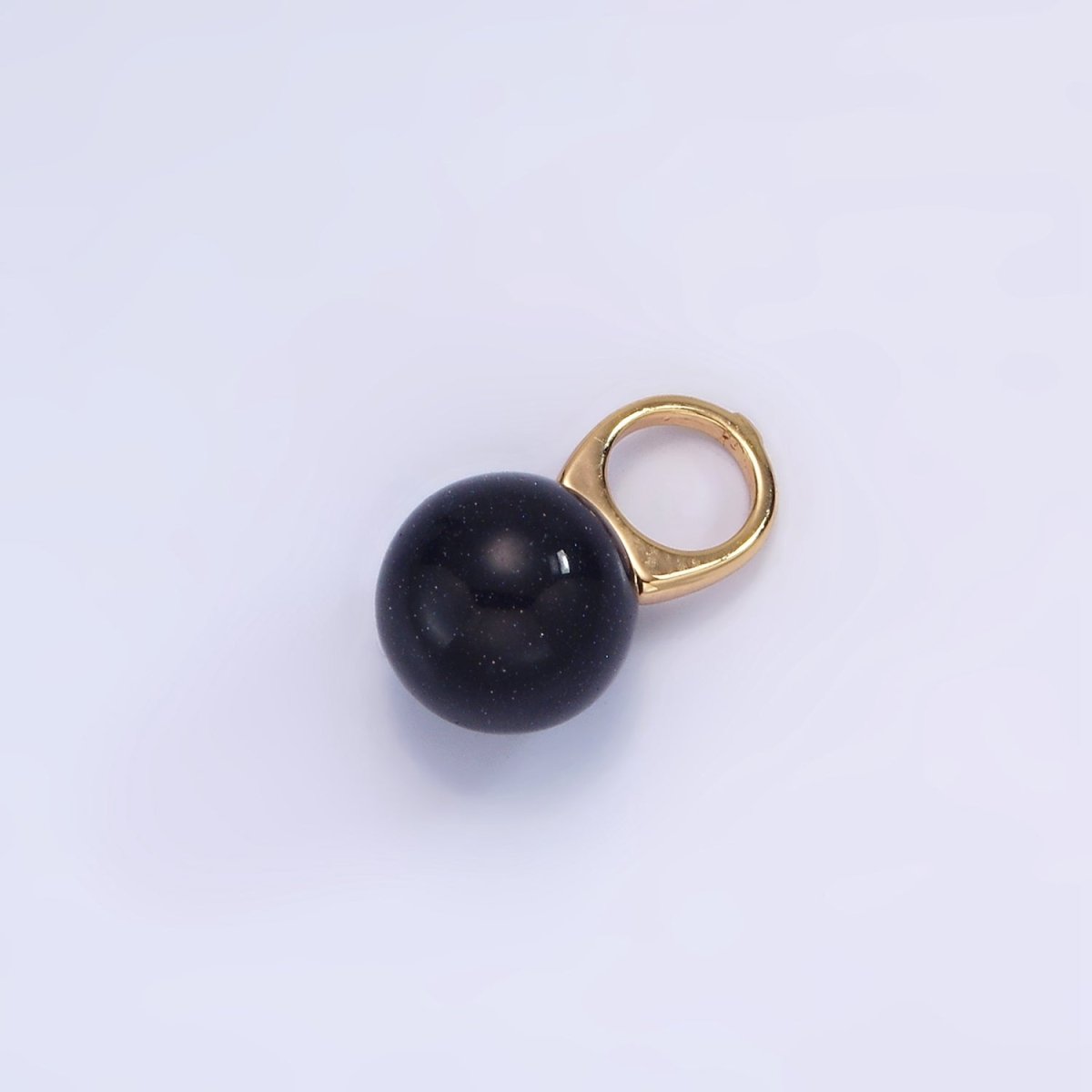 14K Gold Filled 8mm Round Sphere Ball Natural Gemstone Drop Personalized Earring Pendant | AG367 - AG377