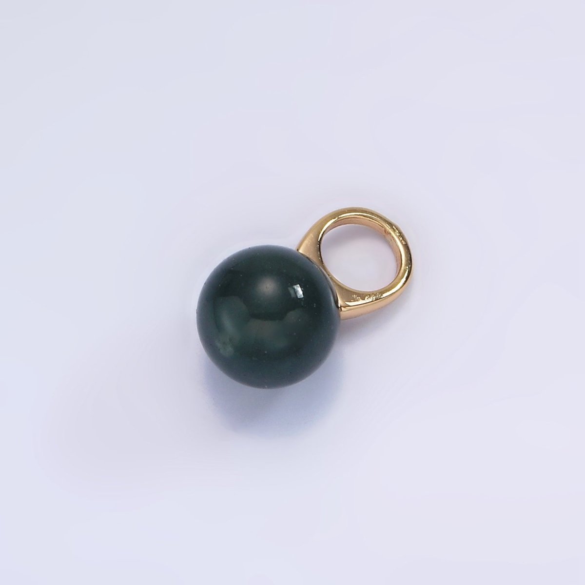 14K Gold Filled 8mm Round Sphere Ball Natural Gemstone Drop Personalized Earring Pendant | AG367 - AG377