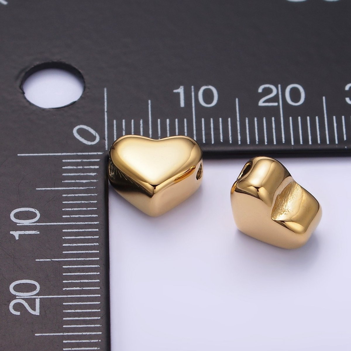 OS 14K Gold Filled 9mm Chubby Minimalist Heart Bead | B884
