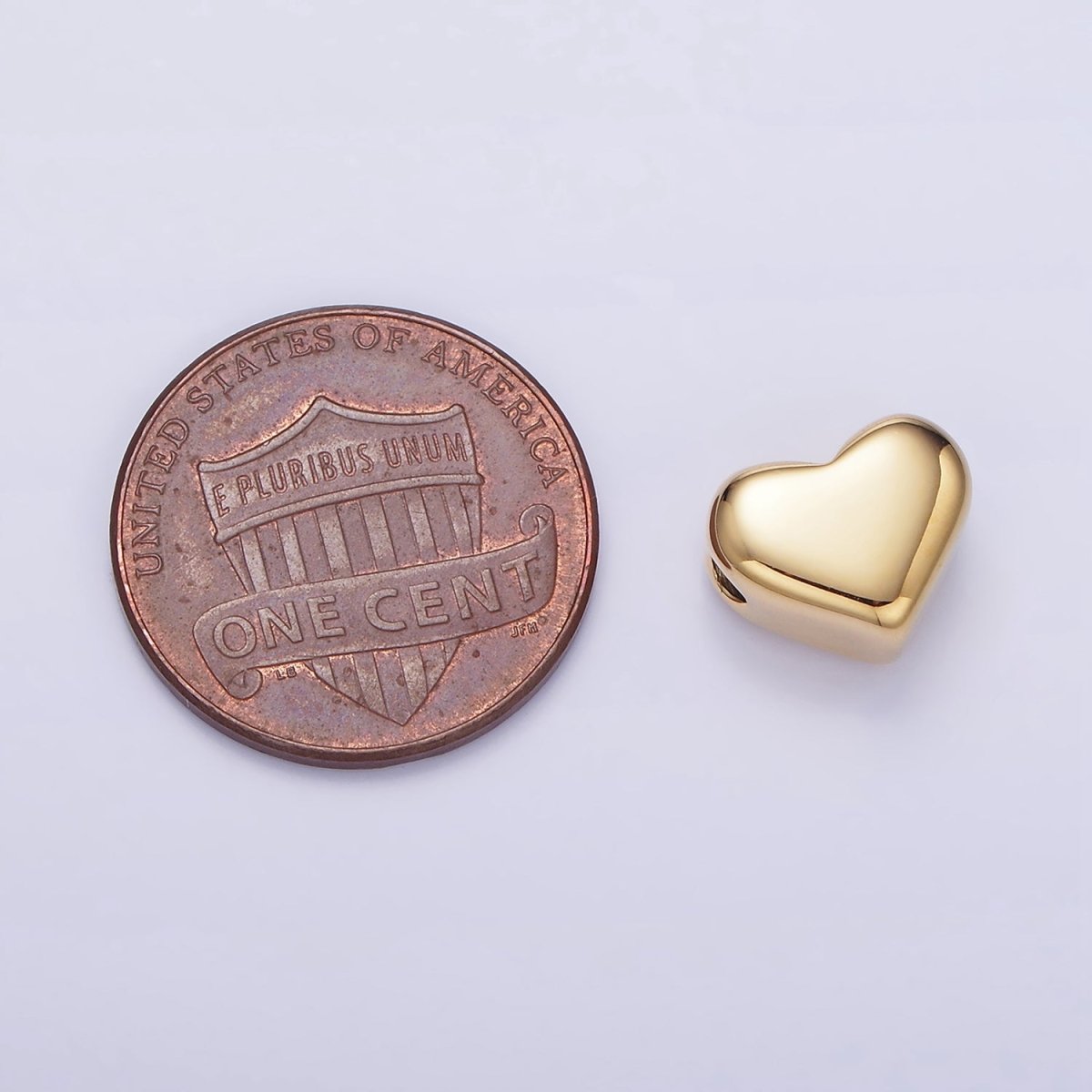 OS 14K Gold Filled 9mm Chubby Minimalist Heart Bead | B884