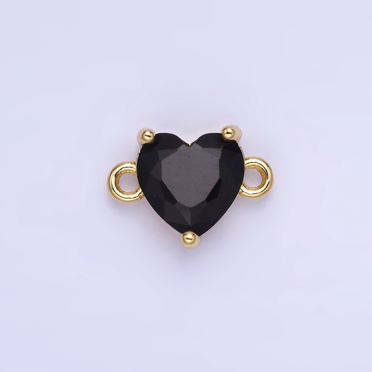 14K Gold Filled 9mm  CZ Cubic Zirconia Heart Connector | G324