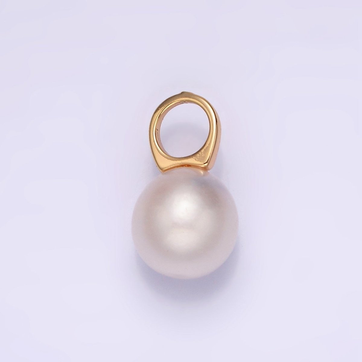 14K Gold Filled 9mm Round Sphere Ball White Freshwater Pearl Drop Personalized Earring Pendant | P1605 P1606