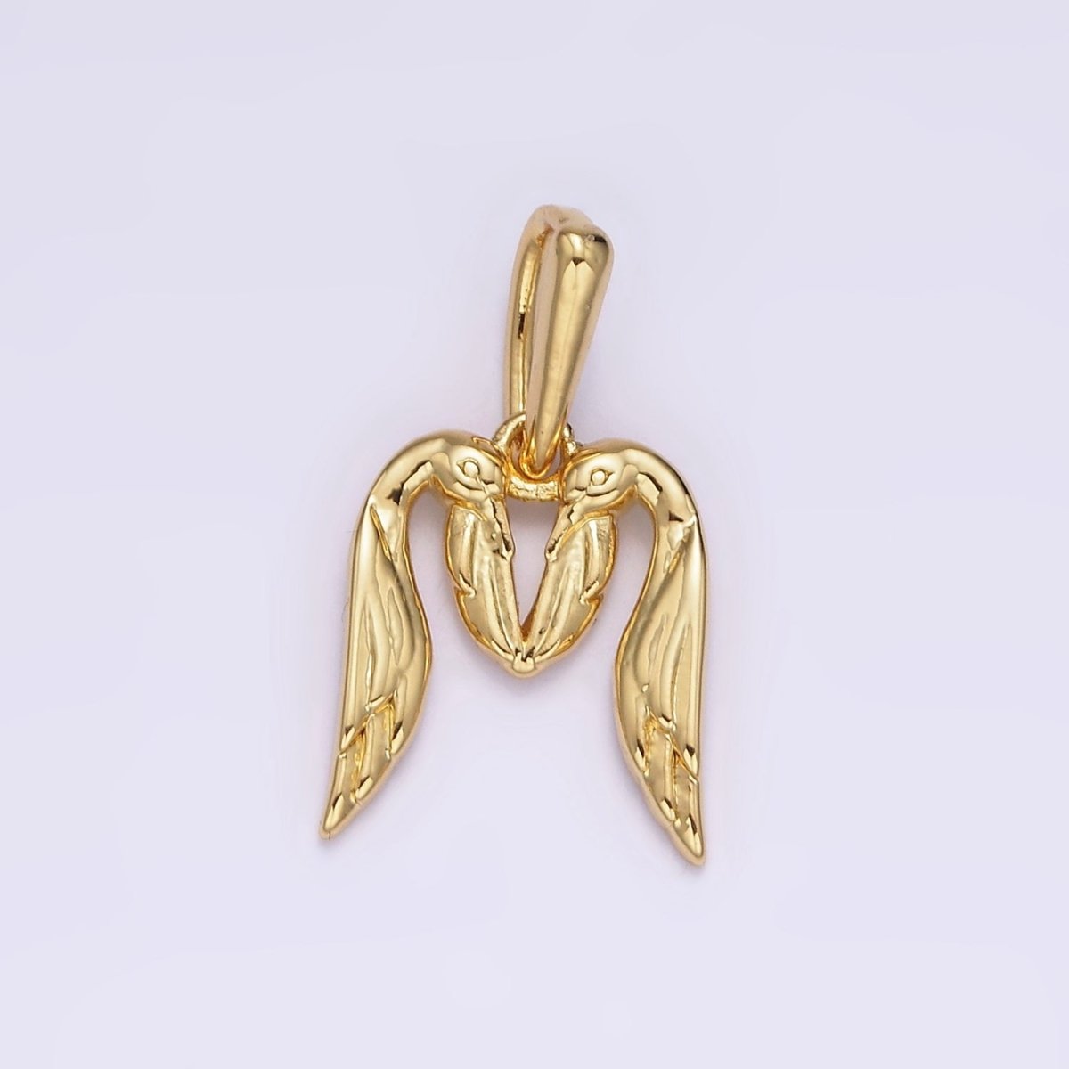 14K Gold Filled A-Z Initial Letter Angel Wings Inspired Charm Personalized Alphabet Pendant | A-976-A-988