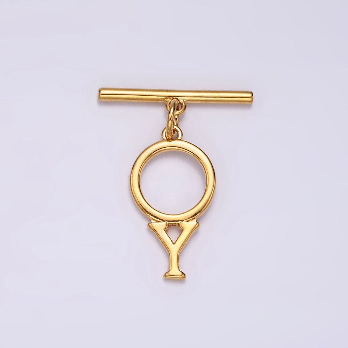 24K Gold Filled Toggle Clasps A-Z Letter Initial Minimalist Closure Findings | A1093 - A1105