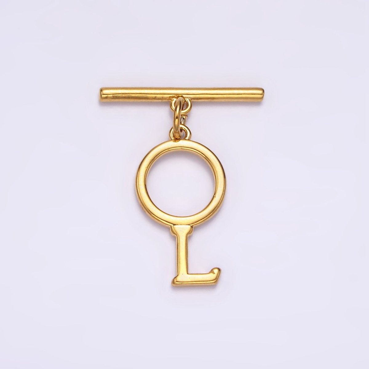 24K Gold Filled Toggle Clasps A-Z Letter Initial Minimalist Closure Findings | A1093 - A1105