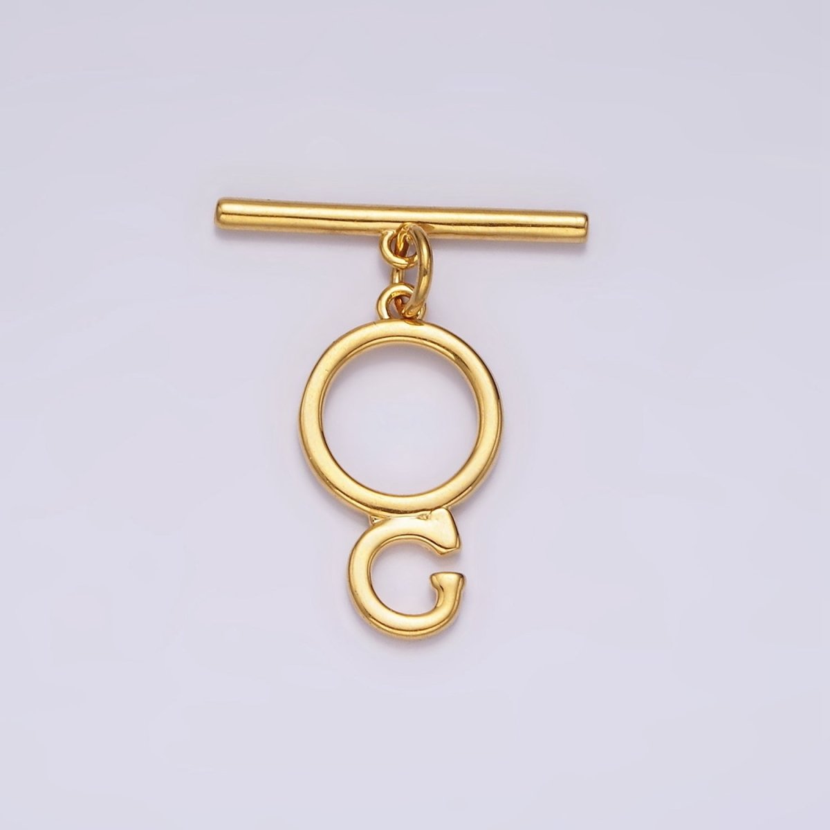 24K Gold Filled Toggle Clasps A-Z Letter Initial Minimalist Closure Findings | A1093 - A1105