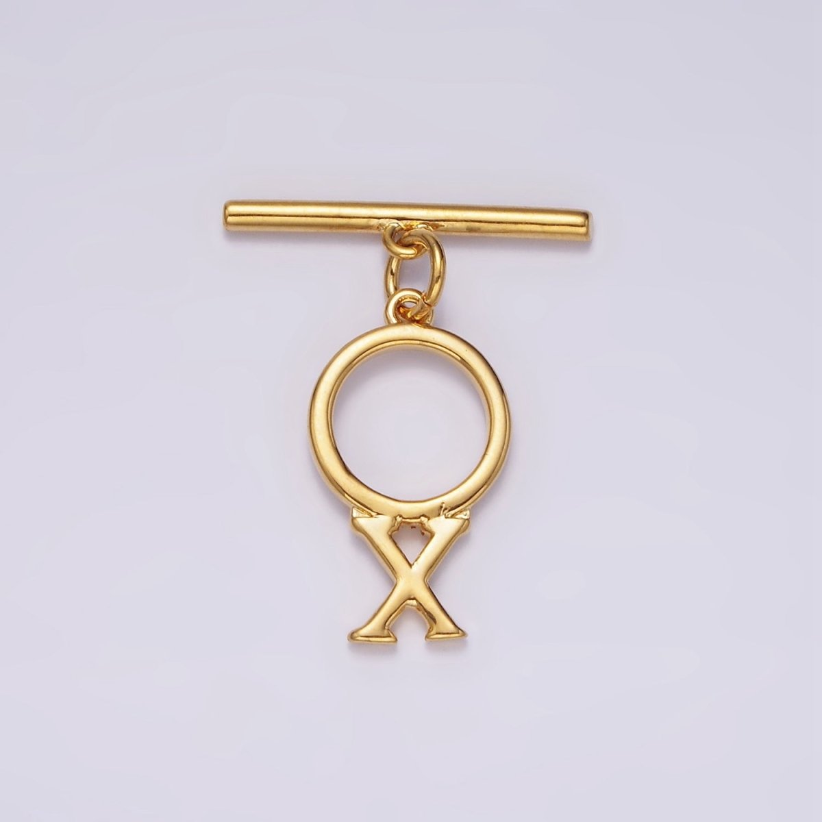24K Gold Filled Toggle Clasps A-Z Letter Initial Minimalist Closure Findings | A1093 - A1105