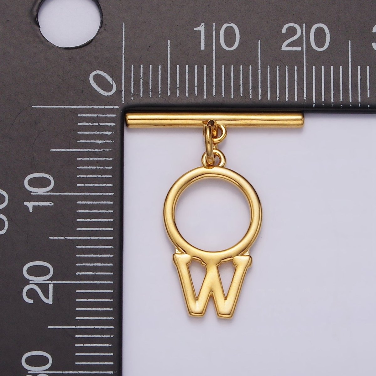 24K Gold Filled Toggle Clasps A-Z Letter Initial Minimalist Closure Findings | A1093 - A1105